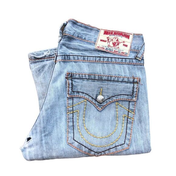 True Religion Jeans Size 34 JOEY BIG T Blue - Picture 1 of 16